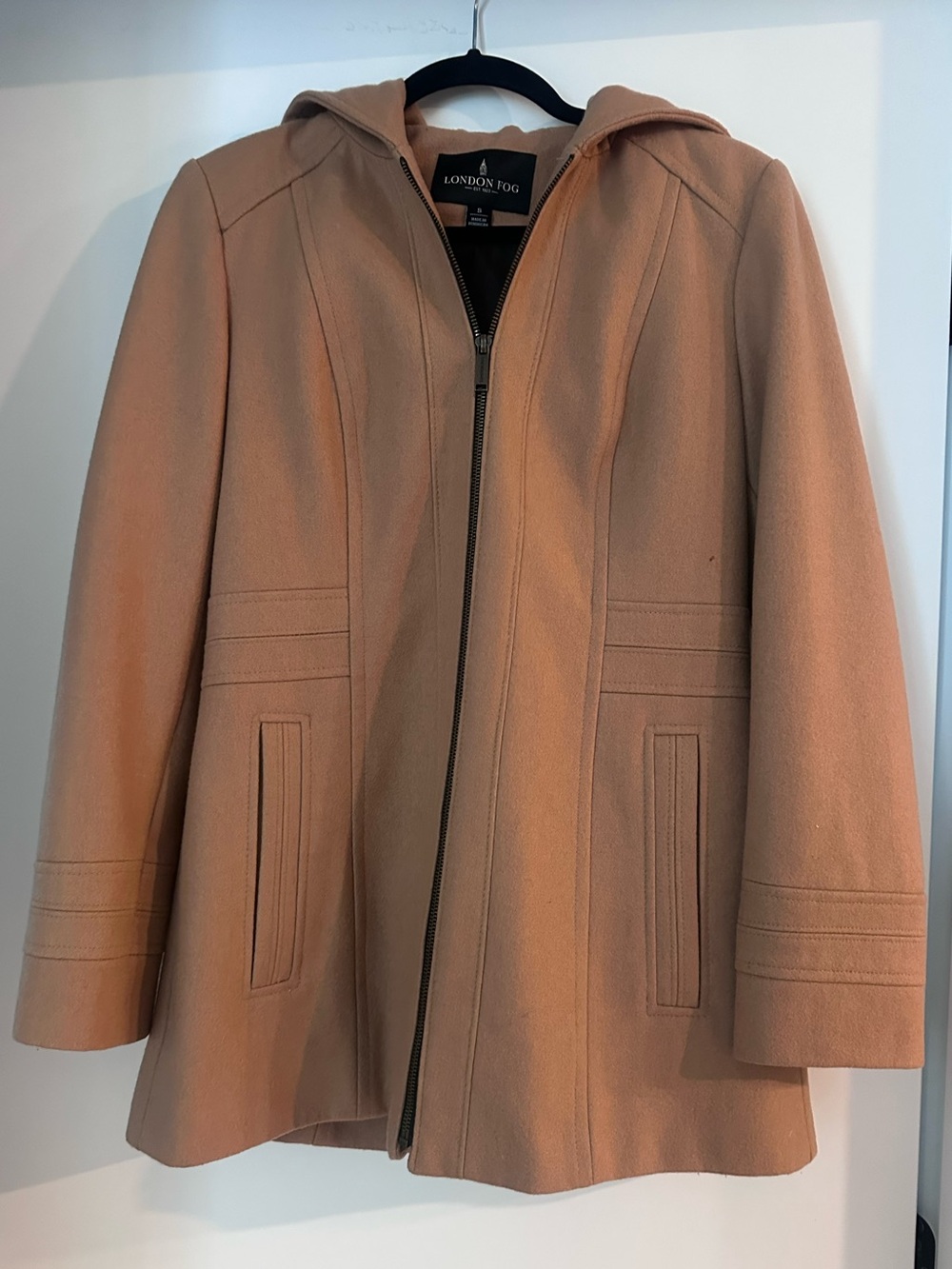 London Fog Women's Camel Hooded Trench Coat
